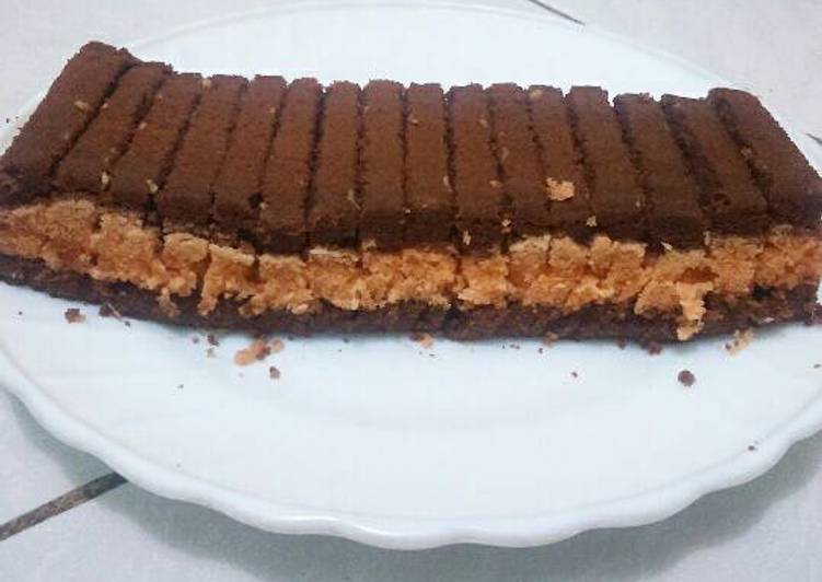 Langkah Menyiapkan Cake Putih telur Cokelat Lemon yang enak