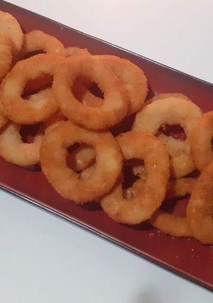 Una foto de Aros de cebolla fritos!