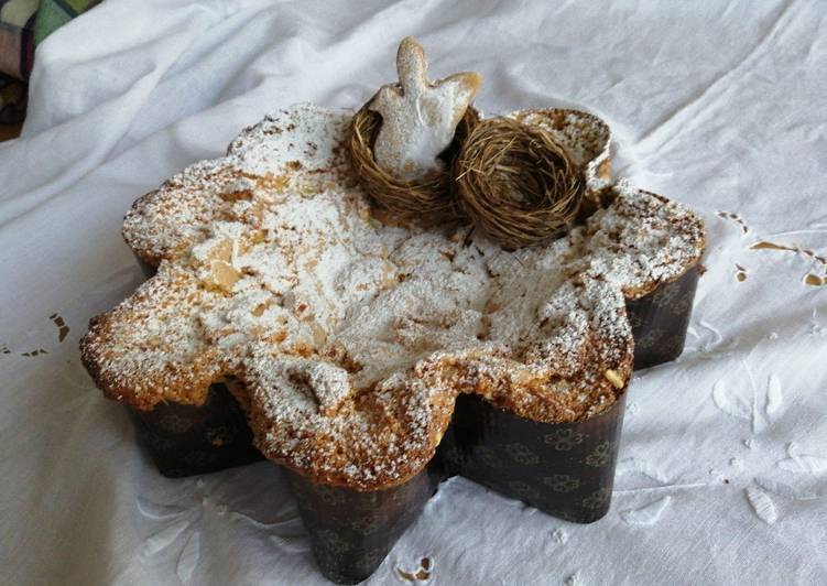 Colomba alle mandorle con frolla all'arancia