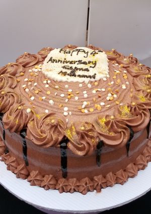 A picture of Chocolate whipped cream cake.