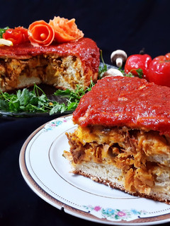 عکسی از دستور کیک گوشت بدون فر