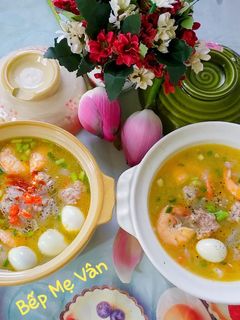 Hình của món Bánh canh bột gạo tôm, thịt, trứng cút.