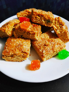 A picture of Fruity Coconut Crumble Squares.