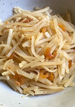 A picture of Stir-fried Daikon & Dried Shrimps.
