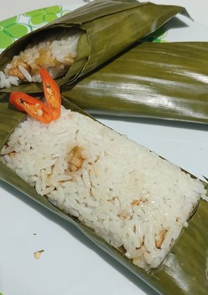 Foto resep Nasi Ayam Kukus Daun Pisang