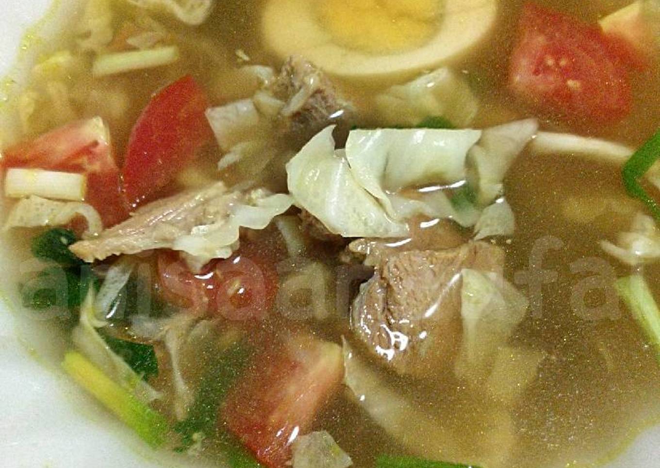 Resep soto bening daging sapi alakadarnya Anti Gagal