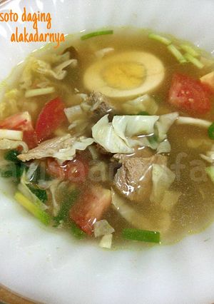 Foto resep soto bening daging sapi alakadarnya
