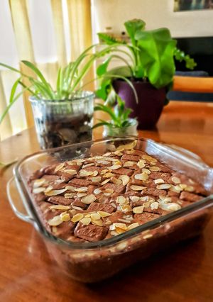 Foto resep Triple Chocolates Almond Brownies