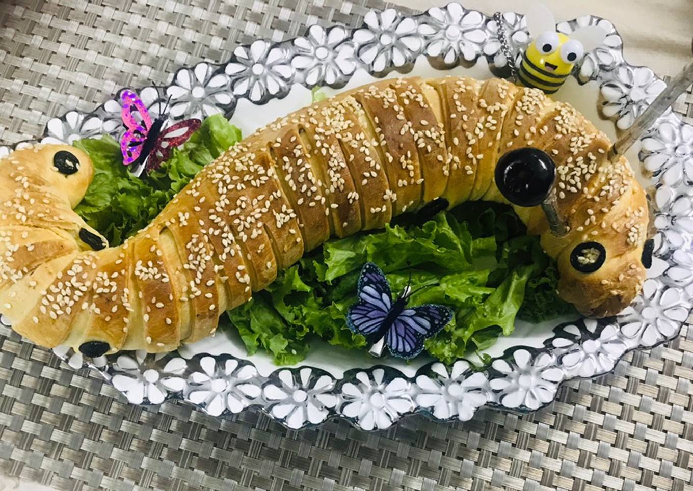 Caterpillar 🐛 Chicken Bread