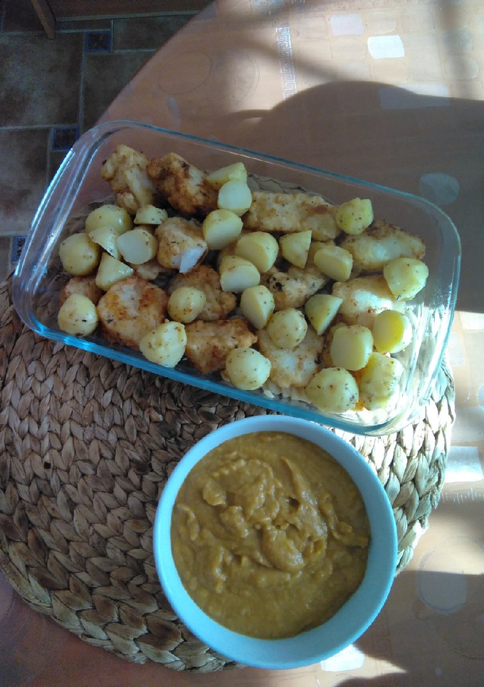 Una foto de Bacalao marinado a la naranja con patatas al vapor