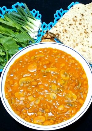 عکسی از دستور 🍀خوراک لوبیا و قارچ🍀