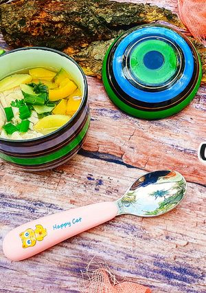 Hình của món Óc heo chưng bí đỏ.