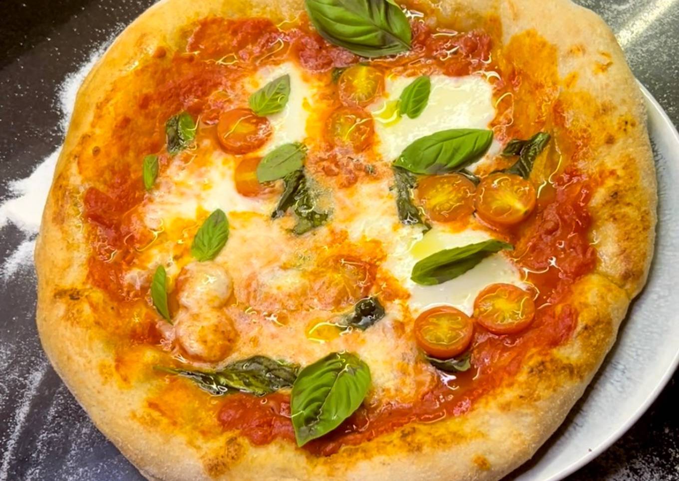 Pizza Napolitana Margarita, con masa congelada #ThinkingFoods