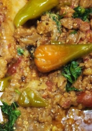 A picture of Khara masala qeema.