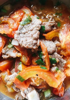 Hình của món Thịt bò xào cà chua.