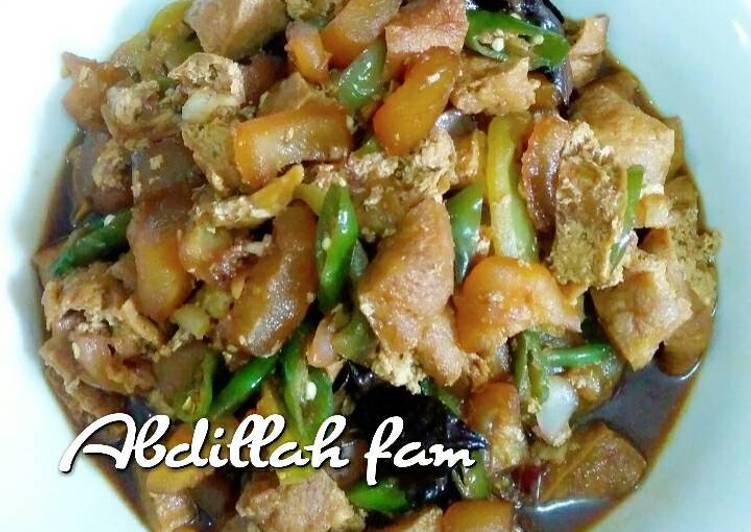 Easiest Way to Cook Yummy Kikil tahu cabe hijau pedas sedap ala Abdillah fam