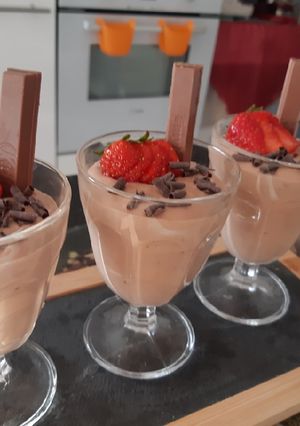 Une photo de La mousse au chocolat au lait