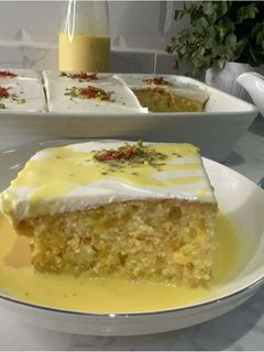صورة لوصفة كيكة الحليب بالزعفران
