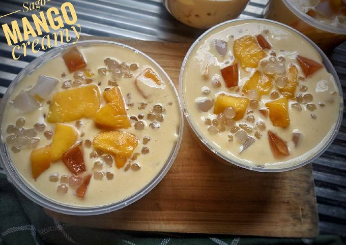 Resep Creamy Sago Mango Oleh Indri Nurfitriani Cookpad