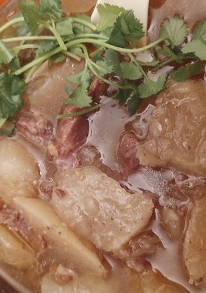 A picture of Instant pot Beef shank with Daikon.
