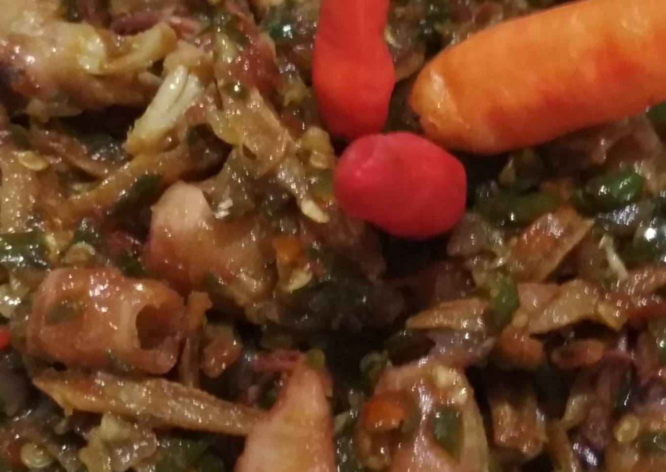 Balado ijo cumi asin & teri medan