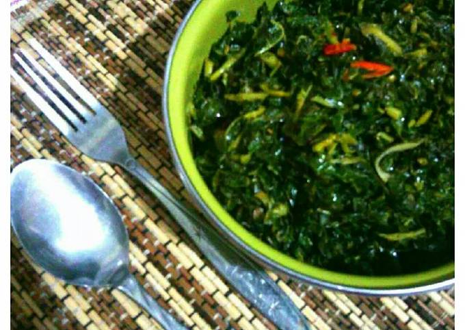 Resep Tumis Kering Daun Pepaya Vs Daun Singkong No Msg Oleh Ribka Arini