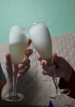 Una foto de Sorbete de limón sin alcohol