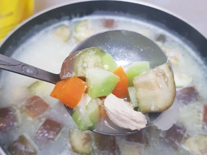 Easy Steps Prepare Recipes Lodeh Labu Siam Terong Simpel dan Cepat the So Delicious Make You Drink.