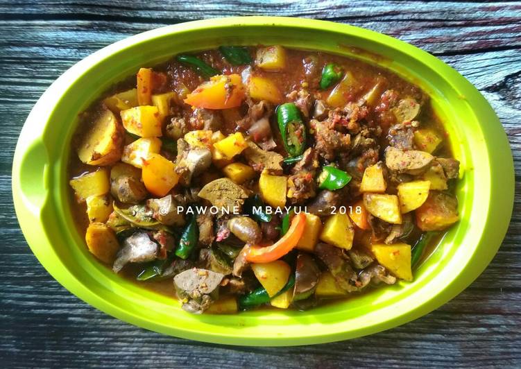 Langkah meracik Ati ampela kentang saus tiram, Lezat Sekali