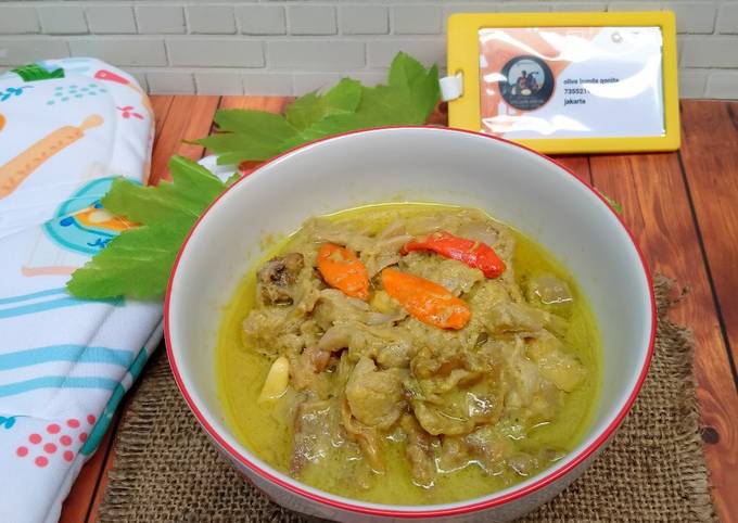 Langkah Mudah untuk Membuat Gulai nangka muda + tetelan Anti Gagal