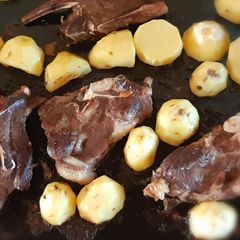A picture of Grilled Lamb Chops and Potatoes #themechallenge.