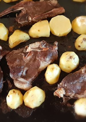 A picture of Grilled Lamb Chops and Potatoes #themechallenge.