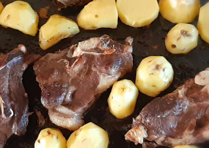 Simple Way to Make Quick Grilled Lamb Chops and Potatoes #themechallenge