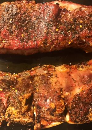 Una foto de Floréandose está el cochino!!!(pechito de cerdo al horno)