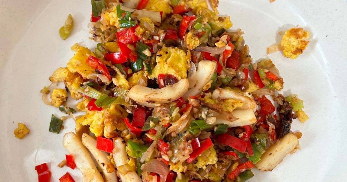 Cumi Telur Orak Arik Cabe Garam