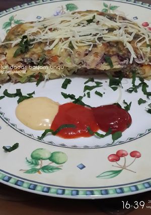 Foto resep Telur dadar bayam ungu