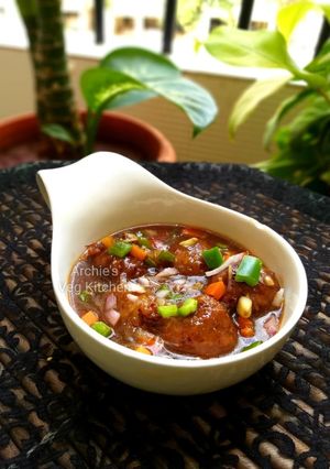 A picture of Veg Manchurian.