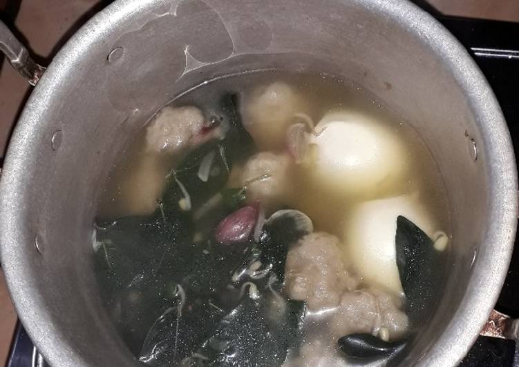 Resep Sayur bening katuk campur bakso dan telur Anti Gagal