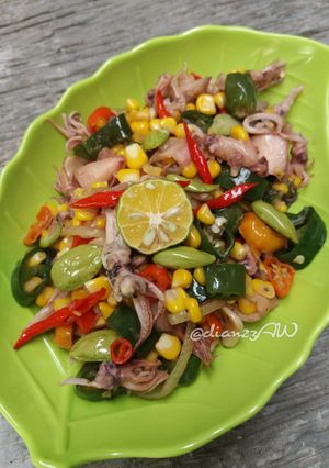 Foto resep Tumis cumi asin cabe ijo