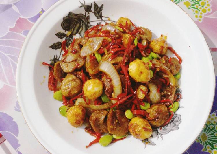 Resep Sambel goreng bakso pete, Bisa Manjain Lidah