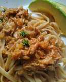 Tallarines🥫🍝🥛con atún🍅🌶️🍝