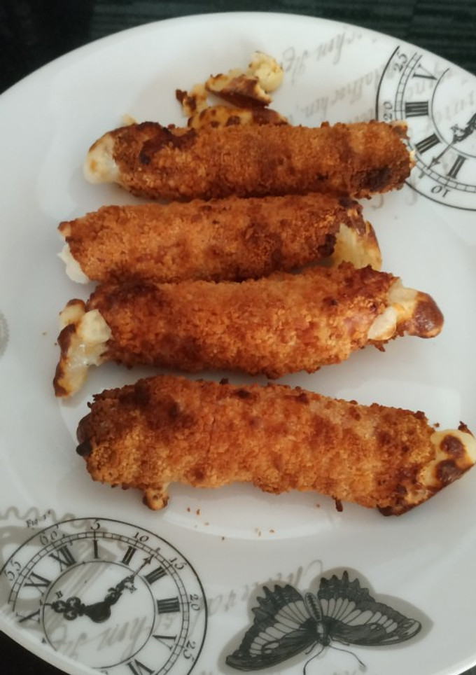 Una foto de Rollitos de jamón York y queso en freidora sin aceite