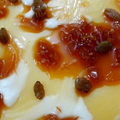 A picture of Caramel fruit trifle.