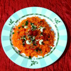 A picture of Carrot Zarda Pulao.