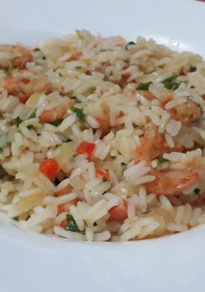 Una foto de Arroz con camarones