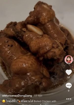 รูปของ ไก่ตุ๋น ตีนไก่ตุ๋น น่องไก่ตุ๋น ซีอิ๊ว คีโต keto