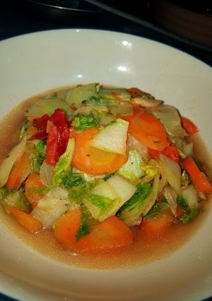 Foto resep Tumis sawi putih wortel dan sosis