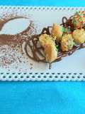 Pignoccata siciliana su cialda di cioccolato