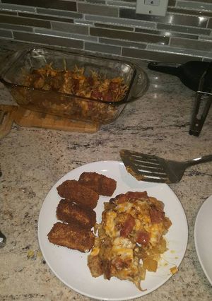 A picture of Delicious Potato and Chicken Casserole.
