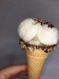 Helado de caramelo salado con ron y vainilla